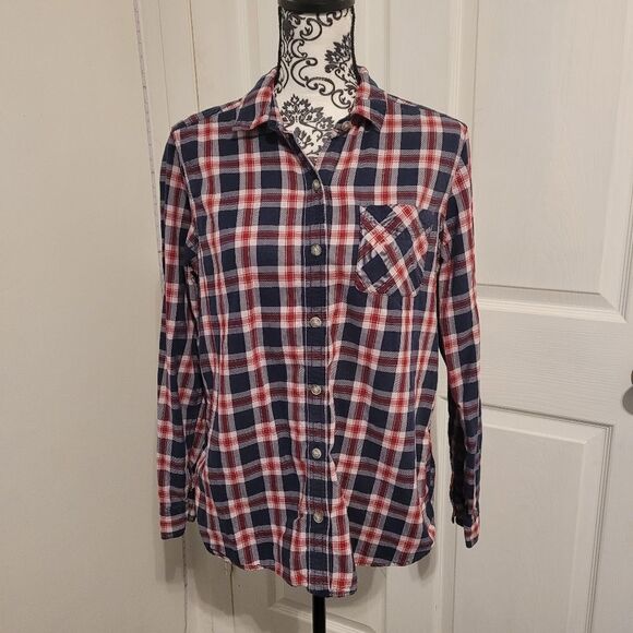 Eddie bauer woman's plaid button up shirt - Picture 1 of 6